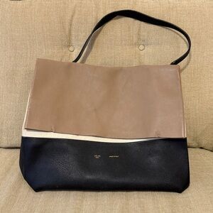 Celine Black and Tan Leather Shoulder Bag